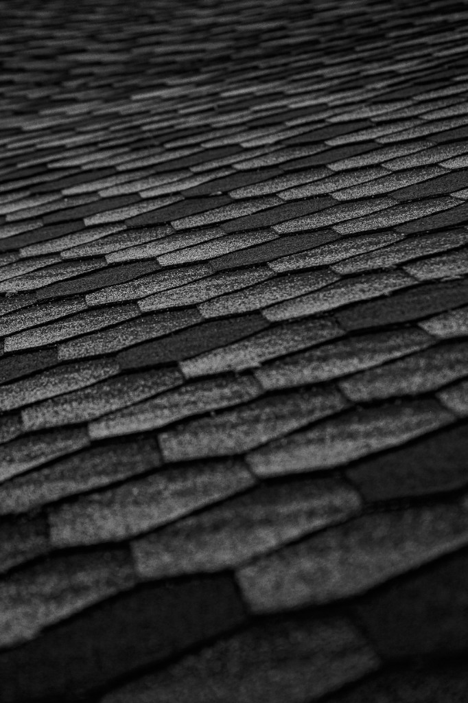 Close-up of asphalt roof shingles